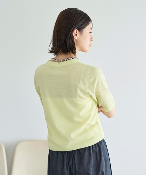 meilmada(メイルマダ)の「ハーフスリーブテレコカットソー(Tシャツ/カットソー・レディース・ホワイト/ライム・FREE)」の17枚目の写真
