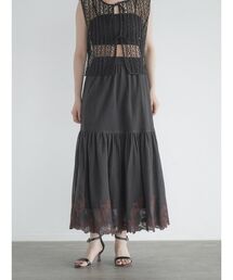 Flower embroidery mesh skirt
