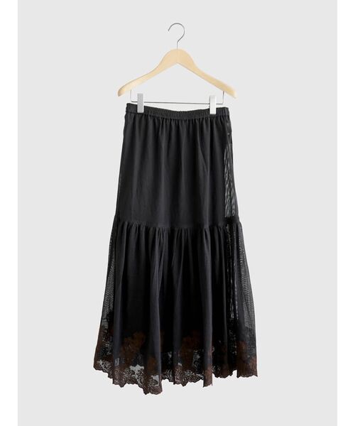 FIKA.(フィーカ)の「Flower embroidery mesh skirt(スカート・レディース・ブラック/オフホワイト・MEDIUM)」の20枚目の写真