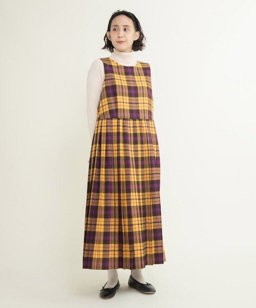 CHILD WOMAN（チャイルドウーマン）の「2/48タータンチェックワンピース（ワンピース・レディース・ブルー/グリーン/イエロー・FREE）」の3枚目の写真