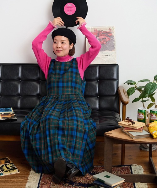 CHILD WOMAN（チャイルドウーマン）の「2/48タータンチェックワンピース（ワンピース・レディース・ブルー/グリーン/イエロー・FREE）」の9枚目の写真