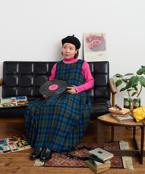 CHILD WOMAN（チャイルドウーマン）の「2/48タータンチェックワンピース（ワンピース・レディース・ブルー/グリーン/イエロー・FREE）」の10枚目の写真