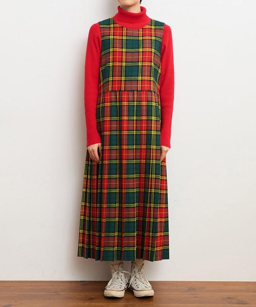 CHILD WOMAN（チャイルドウーマン）の「2/48タータンチェックワンピース（ワンピース・レディース・ブルー/グリーン/イエロー・FREE）」の12枚目の写真