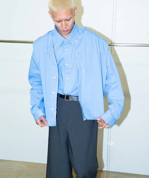 GOAT ESSENCE(ゴートエッセンス)の「LAYERED SHIRT(シャツ/ブラウス・メンズ・ブルー・2/3)」の1枚目の写真