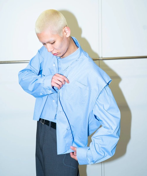 GOAT ESSENCE(ゴートエッセンス)の「LAYERED SHIRT(シャツ/ブラウス・メンズ・ブルー・2/3)」の2枚目の写真