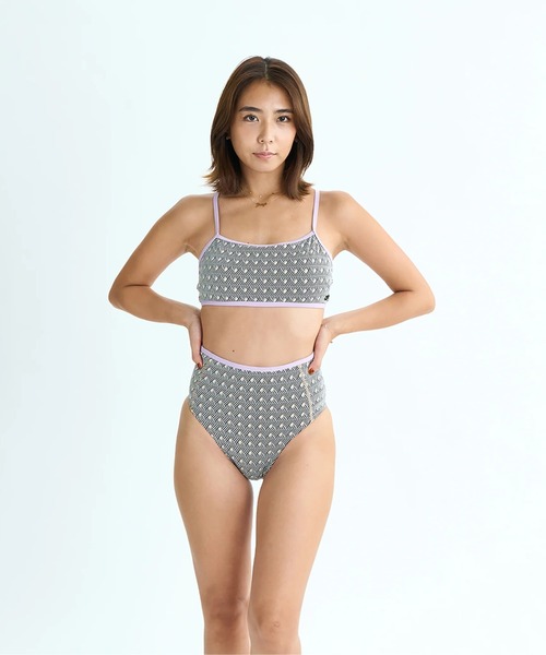 ROXY（ロキシー）の「SOLEIL BIKINI /ロキシー幾何学模様バンドゥビキニ（水着）（水着・レディース・ブラック/ブラウン/グリーン・SMALL/MEDIUM/LARGE）」の5枚目の写真
