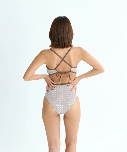 ROXY（ロキシー）の「SOLEIL BIKINI /ロキシー幾何学模様バンドゥビキニ（水着）（水着・レディース・ブラック/ブラウン/グリーン・SMALL/MEDIUM/LARGE）」の12枚目の写真