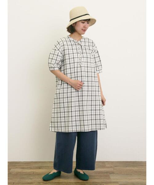 Samansa Mos2(サマンサ モスモス)の「【クールコットン】編み上げ前後2WAYチュニック(シャツ/ブラウス・レディース・ブラック/イエロー/オフホワイト/ブルー・F)」の12枚目の写真