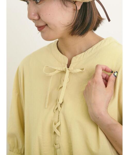 Samansa Mos2(サマンサ モスモス)の「【クールコットン】編み上げ前後2WAYチュニック(シャツ/ブラウス・レディース・ブラック/イエロー/オフホワイト/ブルー・F)」の16枚目の写真