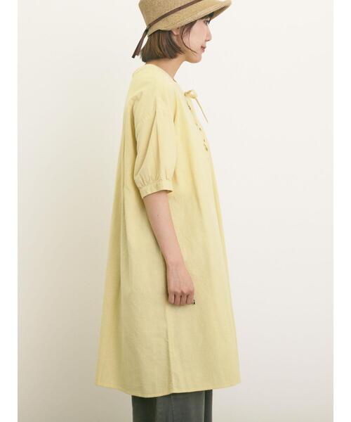 Samansa Mos2(サマンサ モスモス)の「【クールコットン】編み上げ前後2WAYチュニック(シャツ/ブラウス・レディース・ブラック/イエロー/オフホワイト/ブルー・F)」の17枚目の写真