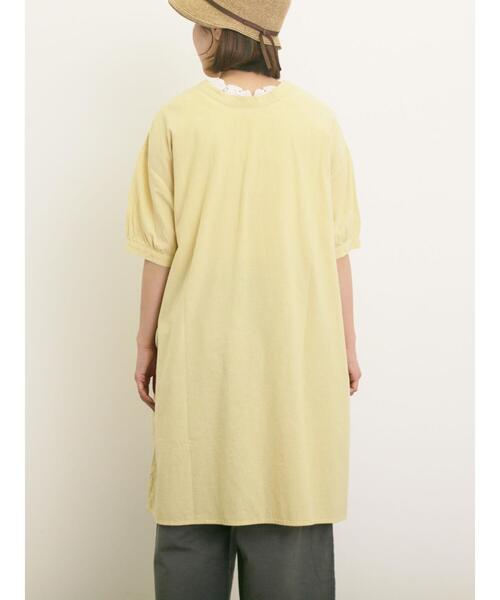 Samansa Mos2(サマンサ モスモス)の「【クールコットン】編み上げ前後2WAYチュニック(シャツ/ブラウス・レディース・ブラック/イエロー/オフホワイト/ブルー・F)」の18枚目の写真