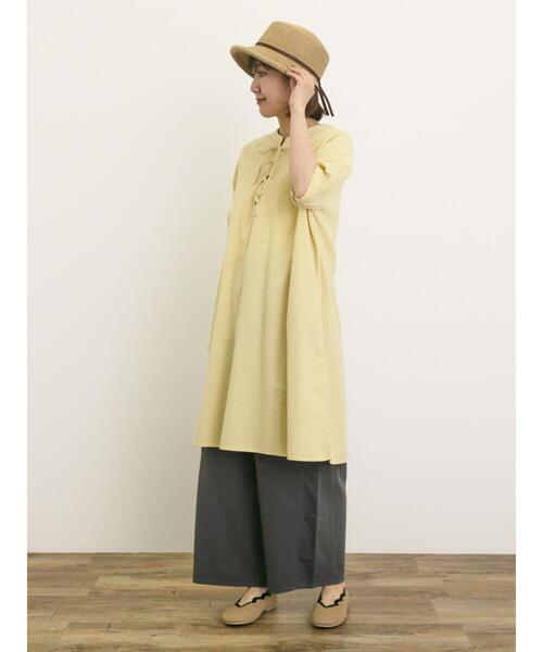Samansa Mos2(サマンサ モスモス)の「【クールコットン】編み上げ前後2WAYチュニック(シャツ/ブラウス・レディース・ブラック/イエロー/オフホワイト/ブルー・F)」の20枚目の写真