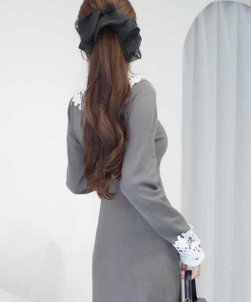 セール】【mily bilet】華やかさと上品さを纏う。パール使いレース