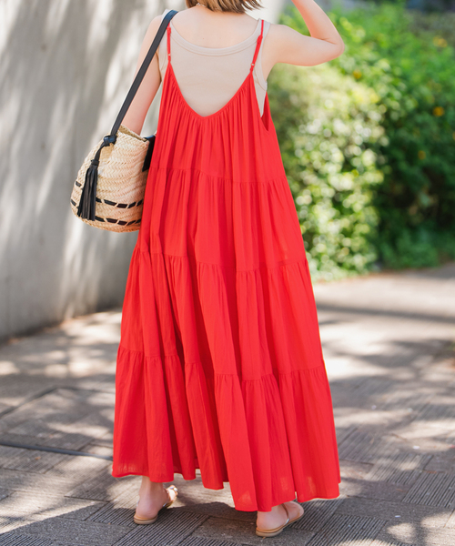 美品♡habi シルクライクティアードワンピース marai フレアワンピース ロングワンピース シャツワンピース