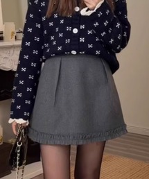 裾フリル 台形ミニスカート