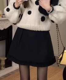 裾フリル 台形ミニスカート