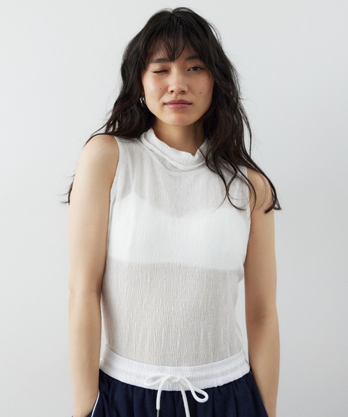 HANNE(アン)の「ドレープタートルノースリボディースーツ(Tシャツ/カットソー・レディース・グレー/ホワイト・FREE)」の10枚目の写真