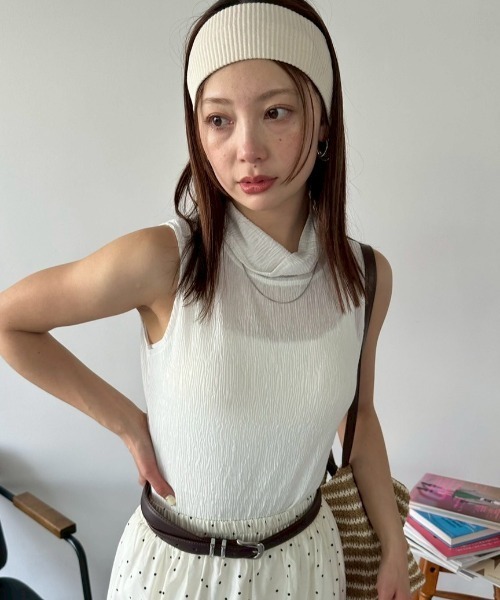 HANNE(アン)の「ドレープタートルノースリボディースーツ(Tシャツ/カットソー・レディース・グレー/ホワイト・FREE)」の18枚目の写真