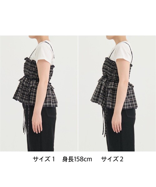 シャーリングチェックトップス（その他トップス）｜PUBLIC TOKYO