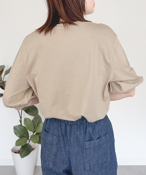 RCD(アールシーディー)の「ボリューム袖ショート丈カットソー(Tシャツ/カットソー・レディース・モカ/ブラック/チャコールグレー/グレイッシュベージュ/オフホワイト・F)」の20枚目の写真