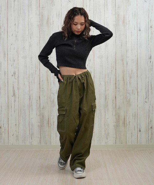 DC（ディーシー）の「DC/ディーシー TELECO ハーフジップ ロンT LLT254312（Tシャツ/カットソー・レディース・ホワイト/ベージュ/スミクロ/グレー/ブラック・M/L）」の17枚目の写真