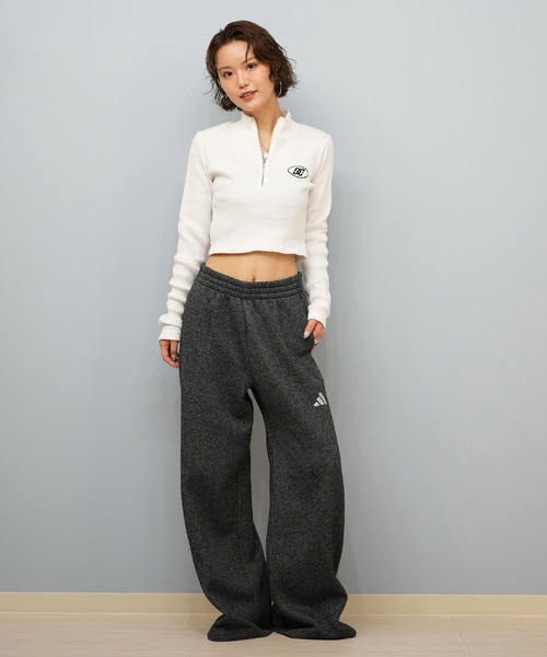 DC（ディーシー）の「DC/ディーシー TELECO ハーフジップ ロンT LLT254312（Tシャツ/カットソー・レディース・ホワイト/ベージュ/スミクロ/グレー/ブラック・M/L）」の9枚目の写真