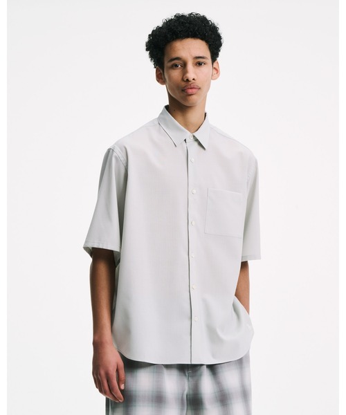 SOPHNET.(ソフネット)の「HIGH-TWIST POPLIN RELAX-FIT S/S SHIRT(シャツ/ブラウス・メンズ・チャコールグレー/ホワイト/ブラック/ライトグリーン・1/2/4/3/5)」の11枚目の写真