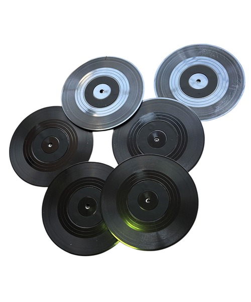 レコ－ド　6枚 ♪ 6枚セット ♪ ヴィンテージ レコード型 ドリンク コースター