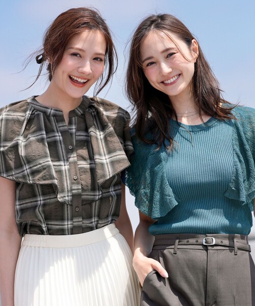 ANY SIS(エニィスィス)の「サッカーチェック ブラウス(シャツ/ブラウス・レディース・ダークブラウン系/ネイビー系・4)」の17枚目の写真