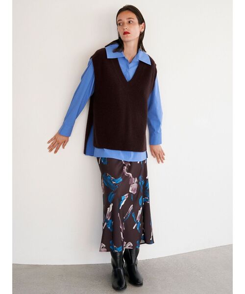 ELENDEEK（エレンディーク）の「ビッグカラースキッパーシャツ（シャツ/ブラウス・レディース・ネイビー/ラベンダー/オフホワイト/ブルー・FREE）」の6枚目の写真