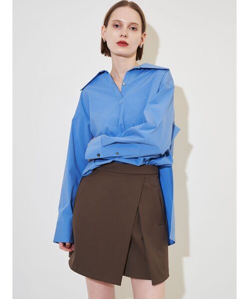 ELENDEEK（エレンディーク）の「ビッグカラースキッパーシャツ（シャツ/ブラウス・レディース・ネイビー/ラベンダー/オフホワイト/ブルー・FREE）」の7枚目の写真