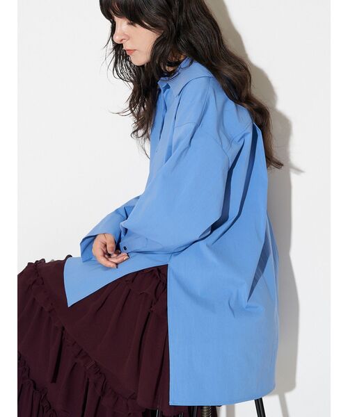 ELENDEEK（エレンディーク）の「ビッグカラースキッパーシャツ（シャツ/ブラウス・レディース・ネイビー/ラベンダー/オフホワイト/ブルー・FREE）」の12枚目の写真