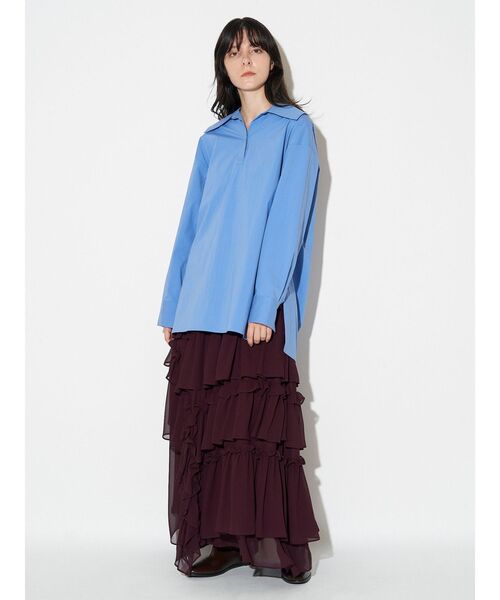 ELENDEEK（エレンディーク）の「ビッグカラースキッパーシャツ（シャツ/ブラウス・レディース・ネイビー/ラベンダー/オフホワイト/ブルー・FREE）」の13枚目の写真