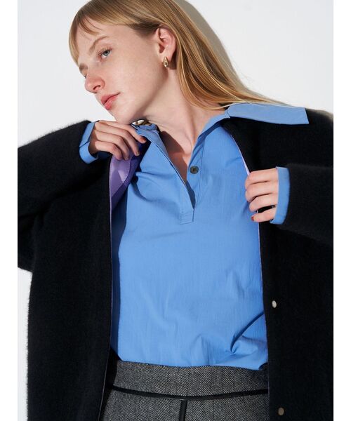 ELENDEEK（エレンディーク）の「ビッグカラースキッパーシャツ（シャツ/ブラウス・レディース・ネイビー/ラベンダー/オフホワイト/ブルー・FREE）」の15枚目の写真