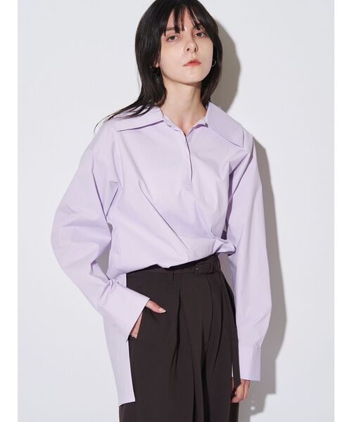 ELENDEEK（エレンディーク）の「ビッグカラースキッパーシャツ（シャツ/ブラウス・レディース・ネイビー/ラベンダー/オフホワイト/ブルー・FREE）」の17枚目の写真