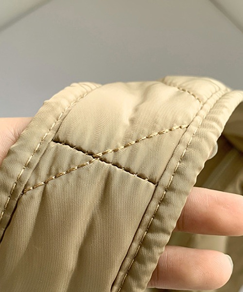 SANSeLF（サンセルフ）の「【SANSeLF】 ふくらみキルティング巾着ショルダー ストリングコードデザイン 2WAYユース saa25s009（ショルダーバッグ・レディース・カーキ/ブラック/ホワイト/ピンク/グリーン/ベージュ・FREE）」の14枚目の写真