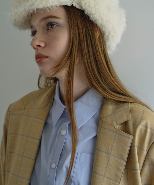 HONEY MI HONEY（ハニーミーハニー）の「check waist shape jacket（テーラードジャケット・レディース・グレー/ベージュ・FREE）」の8枚目の写真