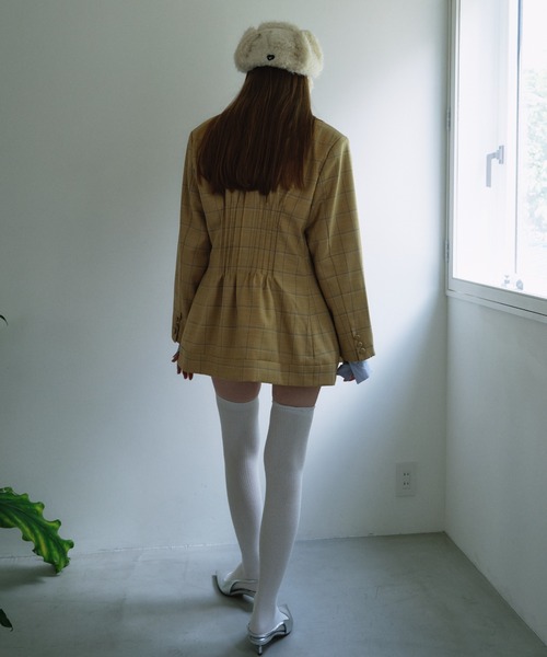 HONEY MI HONEY（ハニーミーハニー）の「check waist shape jacket（テーラードジャケット・レディース・グレー/ベージュ・FREE）」の11枚目の写真