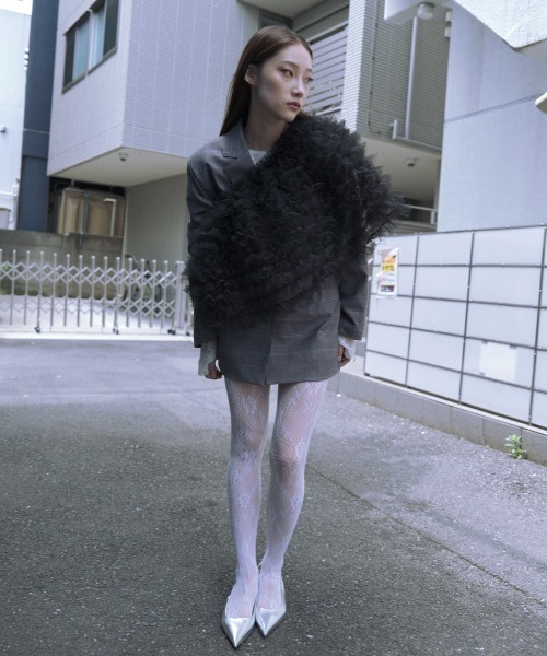 HONEY MI HONEY（ハニーミーハニー）の「check waist shape jacket（テーラードジャケット・レディース・グレー/ベージュ・FREE）」の18枚目の写真