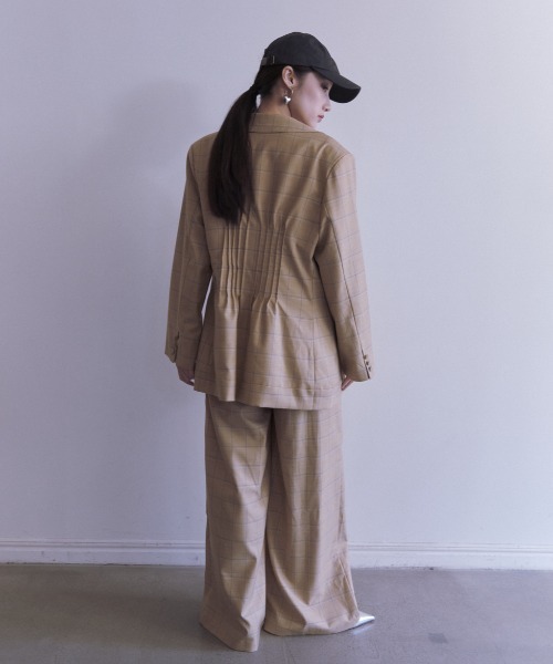 HONEY MI HONEY（ハニーミーハニー）の「check waist shape jacket（テーラードジャケット・レディース・グレー/ベージュ・FREE）」の20枚目の写真
