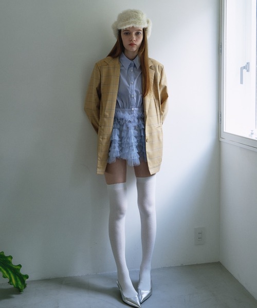 HONEY MI HONEY（ハニーミーハニー）の「check waist shape jacket（テーラードジャケット・レディース・グレー/ベージュ・FREE）」の10枚目の写真