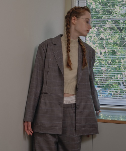 近年♡美品✨マスタバニー ニットテーラードジャケット 総柄 ロゴボタン 5/L Penneys（ぺニーズ）別注モールジャガードロゴニット