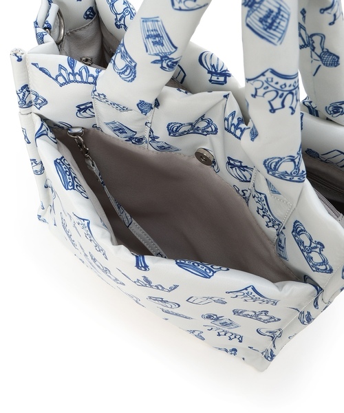 Petit Honfleur（プチオンフルール）の「ロゴプリント２WAYバッグ（トートバッグ・レディース・ブルー/グレー・フリー）」の15枚目の写真