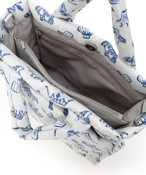 Petit Honfleur（プチオンフルール）の「ロゴプリント２WAYバッグ（トートバッグ・レディース・ブルー/グレー・フリー）」の3枚目の写真