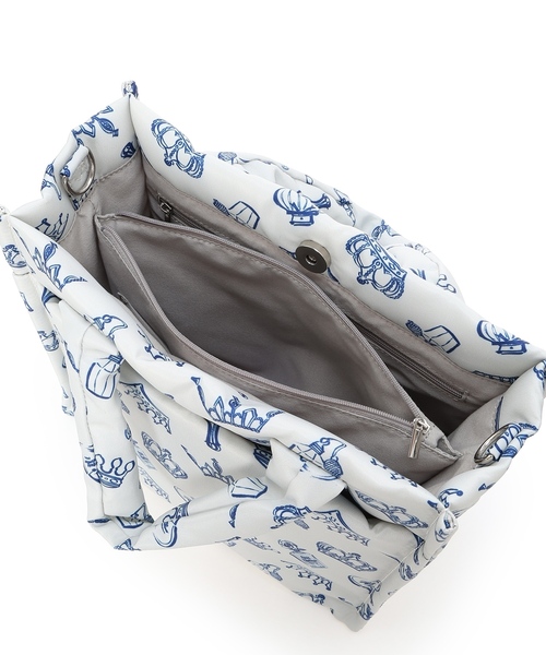 Petit Honfleur（プチオンフルール）の「ロゴプリント２WAYバッグ（トートバッグ・レディース・ブルー/グレー・フリー）」の5枚目の写真