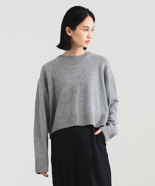 最終お値下げ❣️美品❣️HYKE ベスト★メリノウール★グレー セール】【1/1値下げ】7ゲージ ウール クルーネック プルオーバー