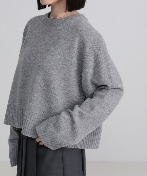 Demi-Luxe BEAMS（デミルクス ビームス）の「【1/1値下げ】7ゲージ ウール クルーネック プルオーバー［手洗い可］（ニット/セーター・レディース・グレー/ネイビー/ピンク・ONE SIZE）」の17枚目の写真