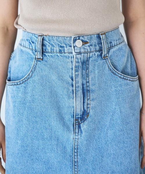 mil（ミル）の「デニム マーメイドスカート 【無地/フラワープリント】（スカート・レディース・ブラック/サックスブルー/グレイッシュベージュ・XS/S）」の10枚目の写真