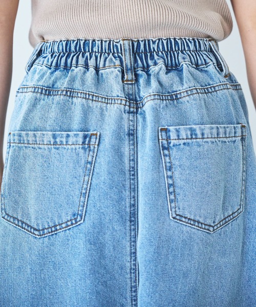 mil（ミル）の「デニム マーメイドスカート 【無地/フラワープリント】（スカート・レディース・ブラック/サックスブルー/グレイッシュベージュ・XS/S）」の8枚目の写真