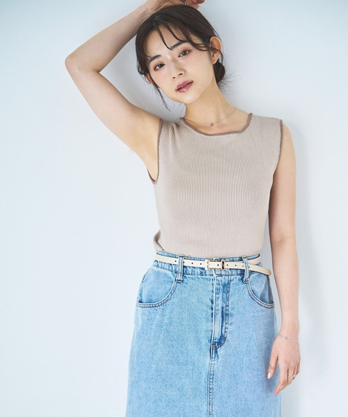 mil（ミル）の「デニム マーメイドスカート 【無地/フラワープリント】（スカート・レディース・ブラック/サックスブルー/グレイッシュベージュ・XS/S）」の20枚目の写真